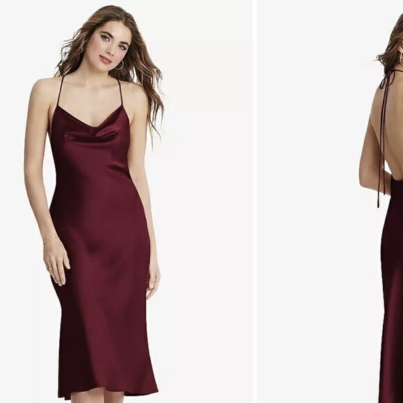 Dessy Group Cabernet Midi Dress - L - Picture 1 of 4